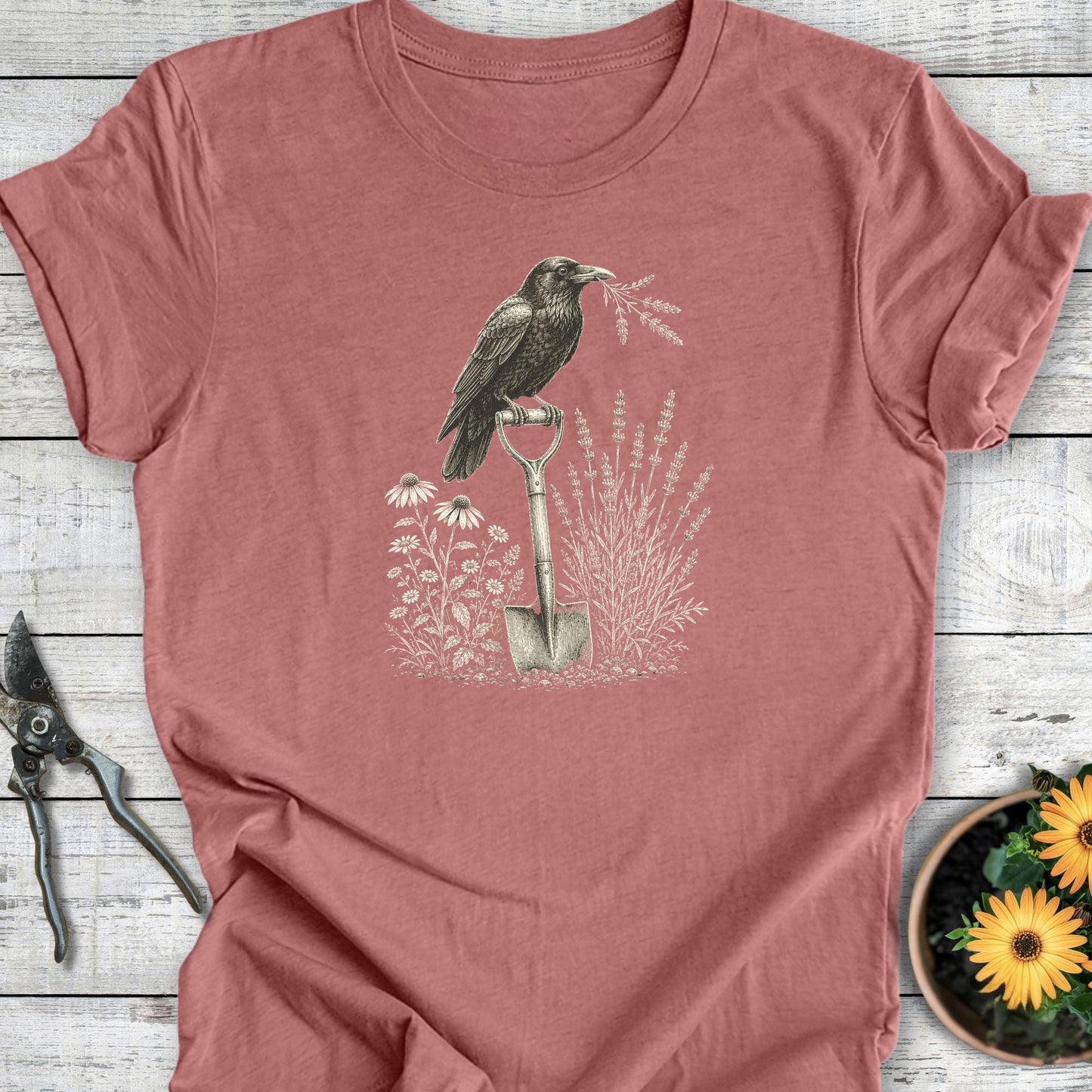 Printify T-Shirt Heather Mauve / S The Watchful Crow T-Shirt