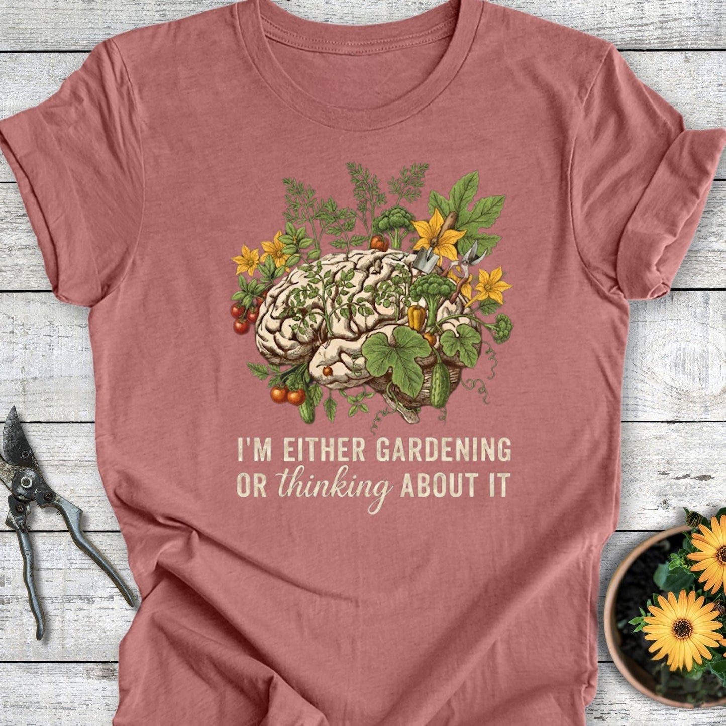 Printify T-Shirt Heather Mauve / S Thinking About It T-Shirt