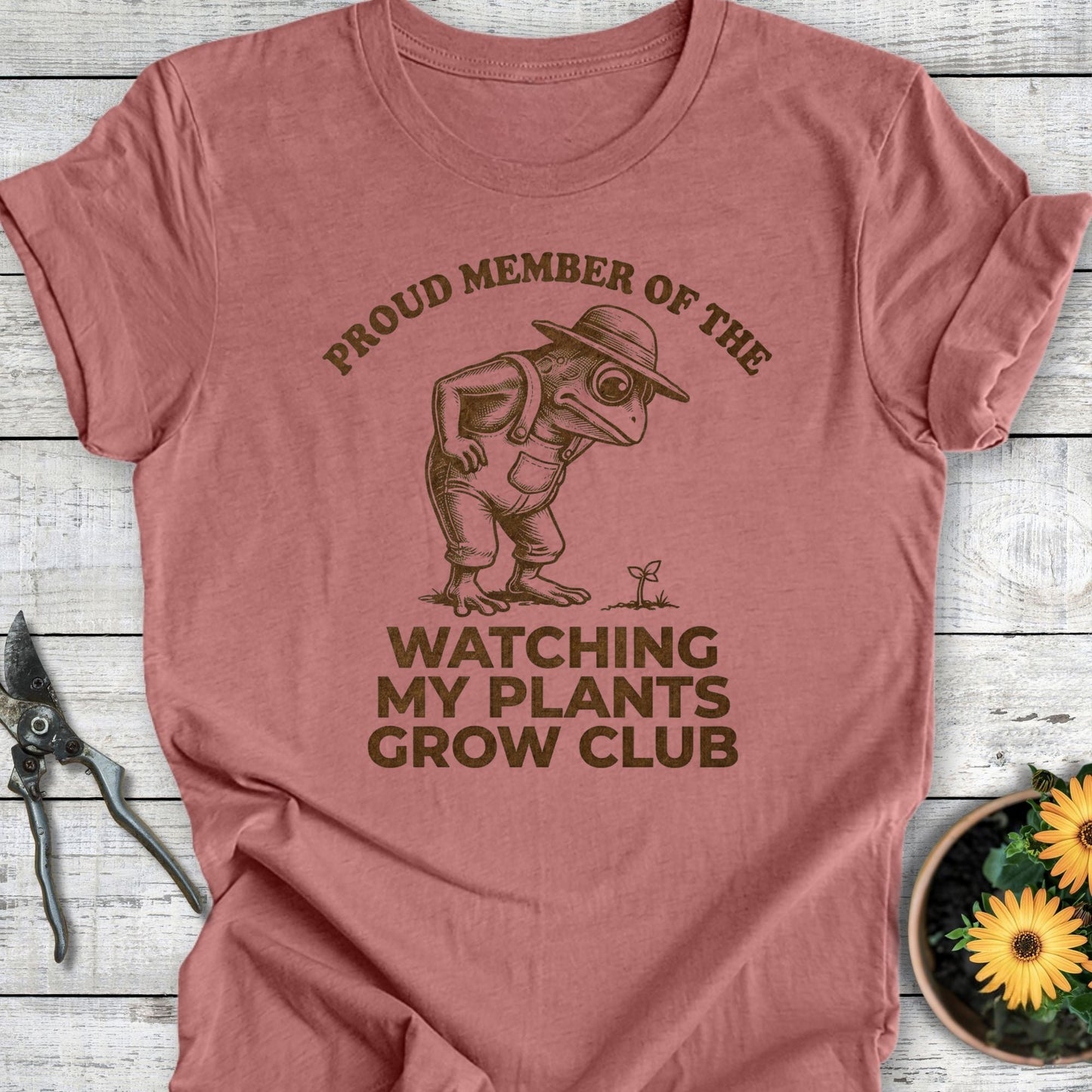 Printify T-Shirt Heather Mauve / S Watching My Plants T-Shirt