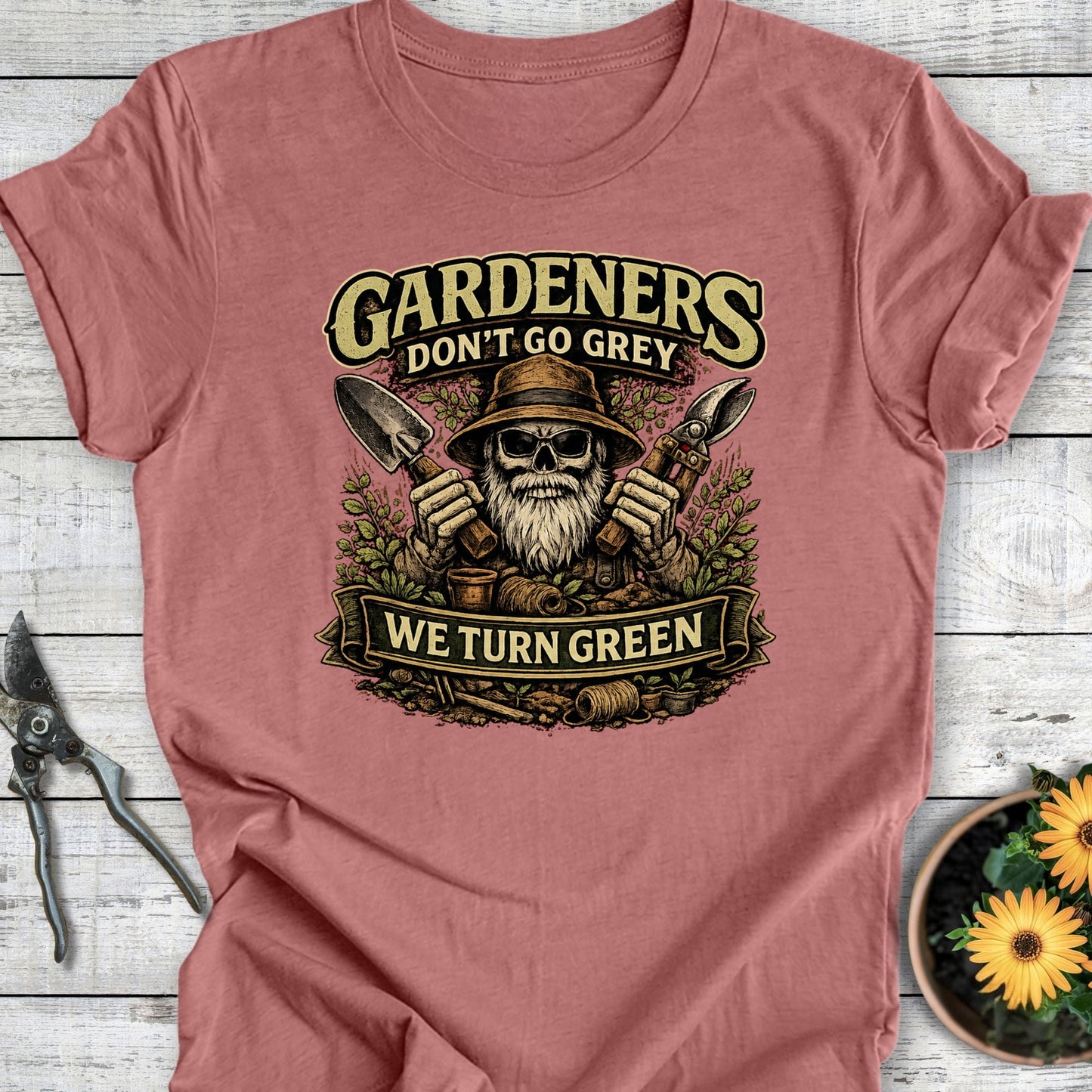 Printify T-Shirt Heather Mauve / S We Turn Green T-Shirt