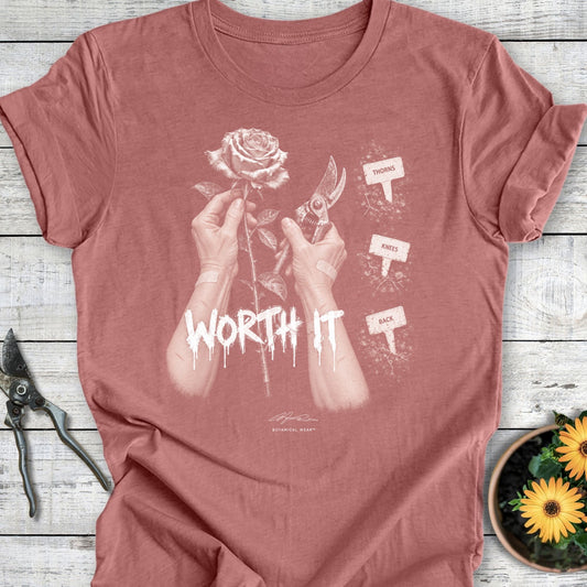 Printify T-Shirt Heather Mauve / S Worth It T-Shirt
