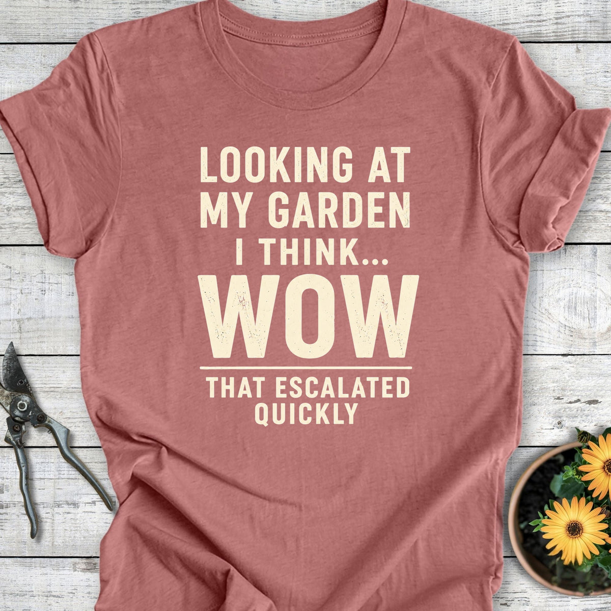 Printify T-Shirt Heather Mauve / S Wow T-Shirt