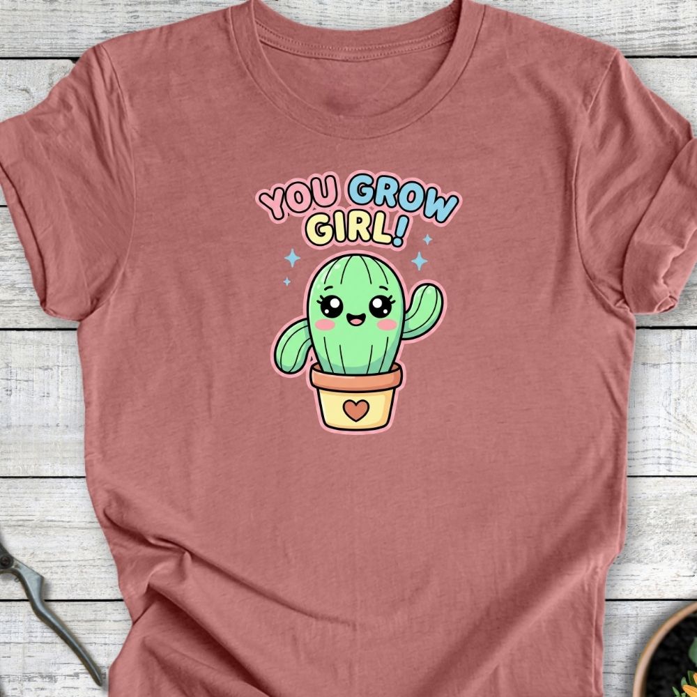 Printify T-Shirt Heather Mauve / S You Grow Girl T-Shirt