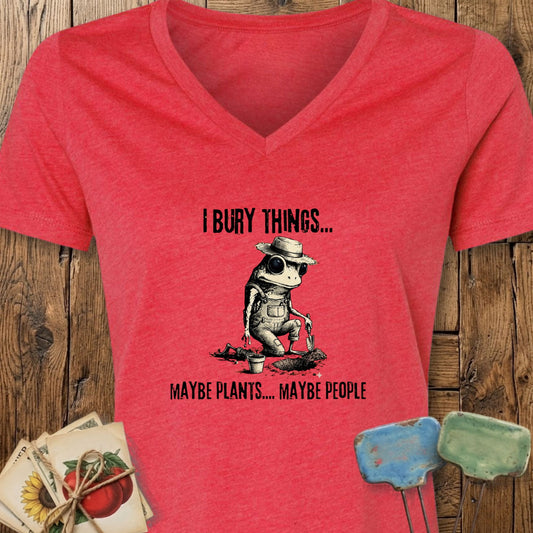 Printify T-Shirt Heather Red / S I Bury Things V-Neck