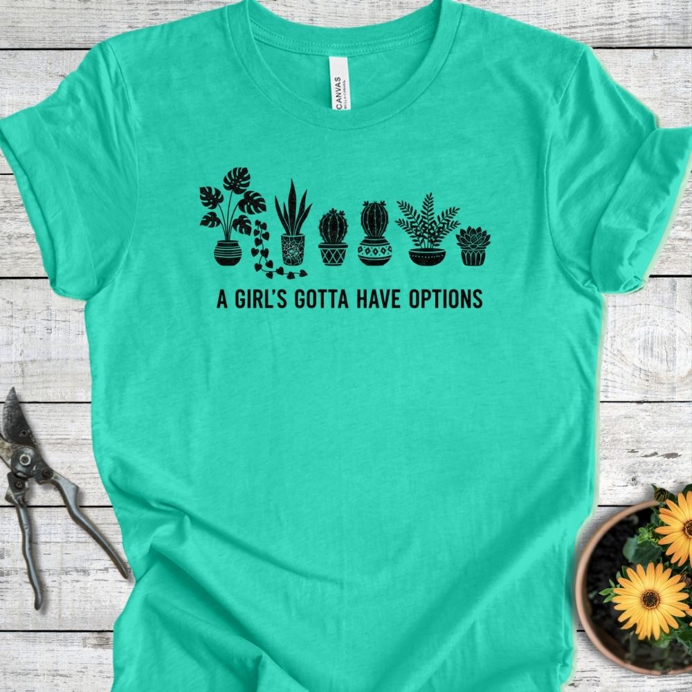 Printify T-Shirt Heather Sea Green / S Botanical Options T-Shirt