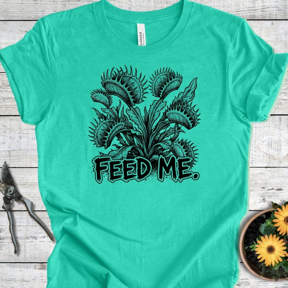 Printify T-Shirt Heather Sea Green / S Feed Me T-Shirt