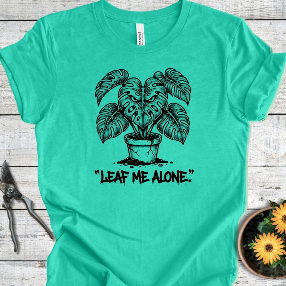 Printify T-Shirt Heather Sea Green / S Leaf Me Alone T-Shirt