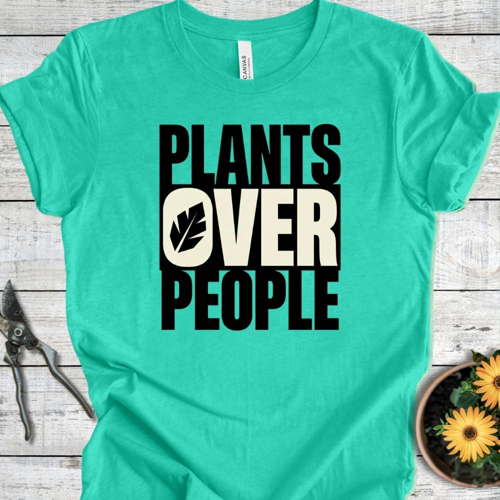Printify T-Shirt Heather Sea Green / S Plants Over People T-Shirt