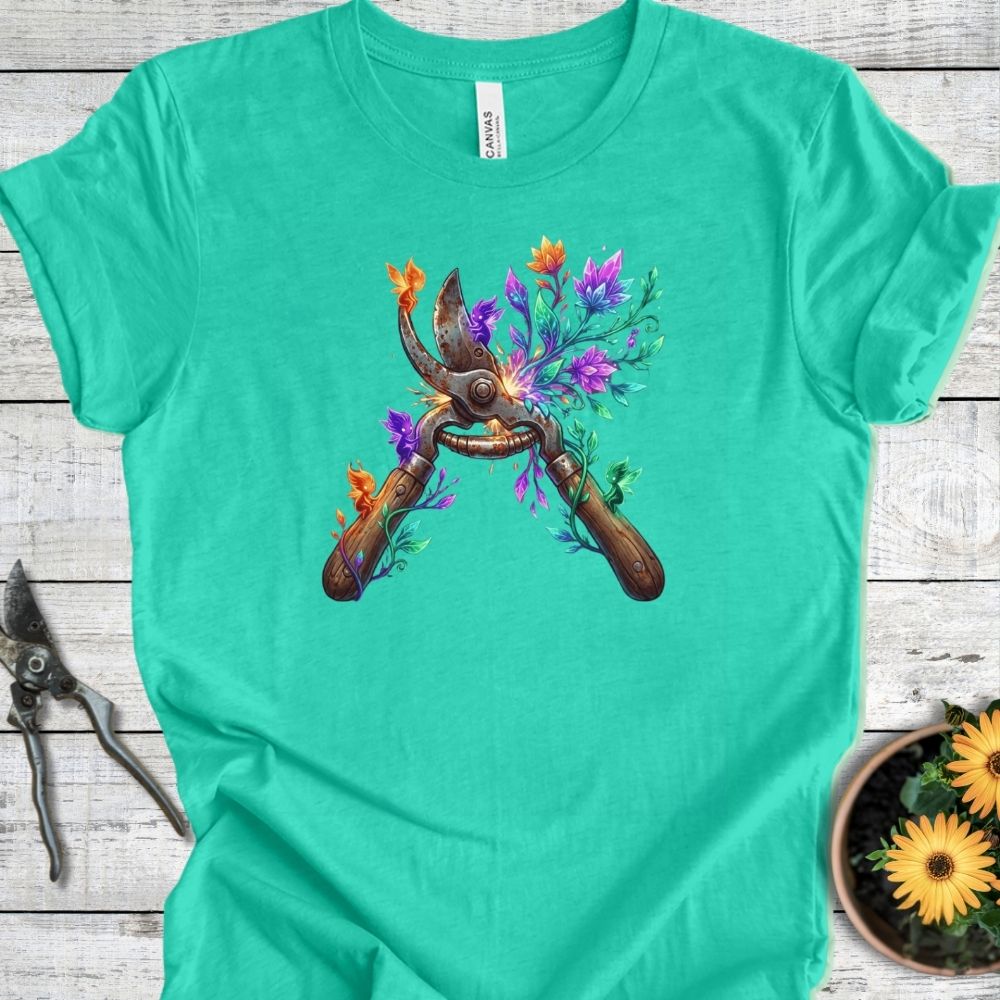 Printify T-Shirt Heather Sea Green / S Pruner's Bloom T-Shirt