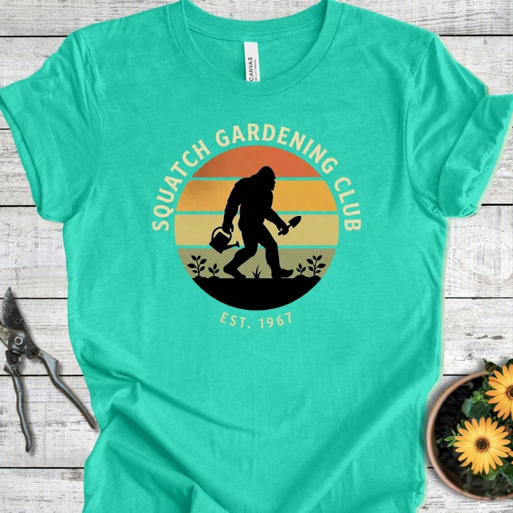 Printify T-Shirt Heather Sea Green / S Squatch Gardening Club II T-Shirt