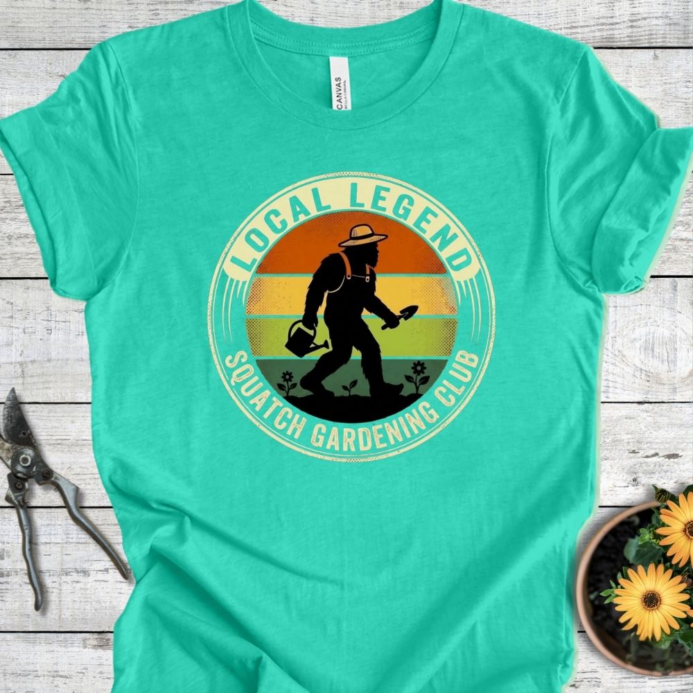 Printify T-Shirt Heather Sea Green / S Squatch Gardening Club T-Shirt
