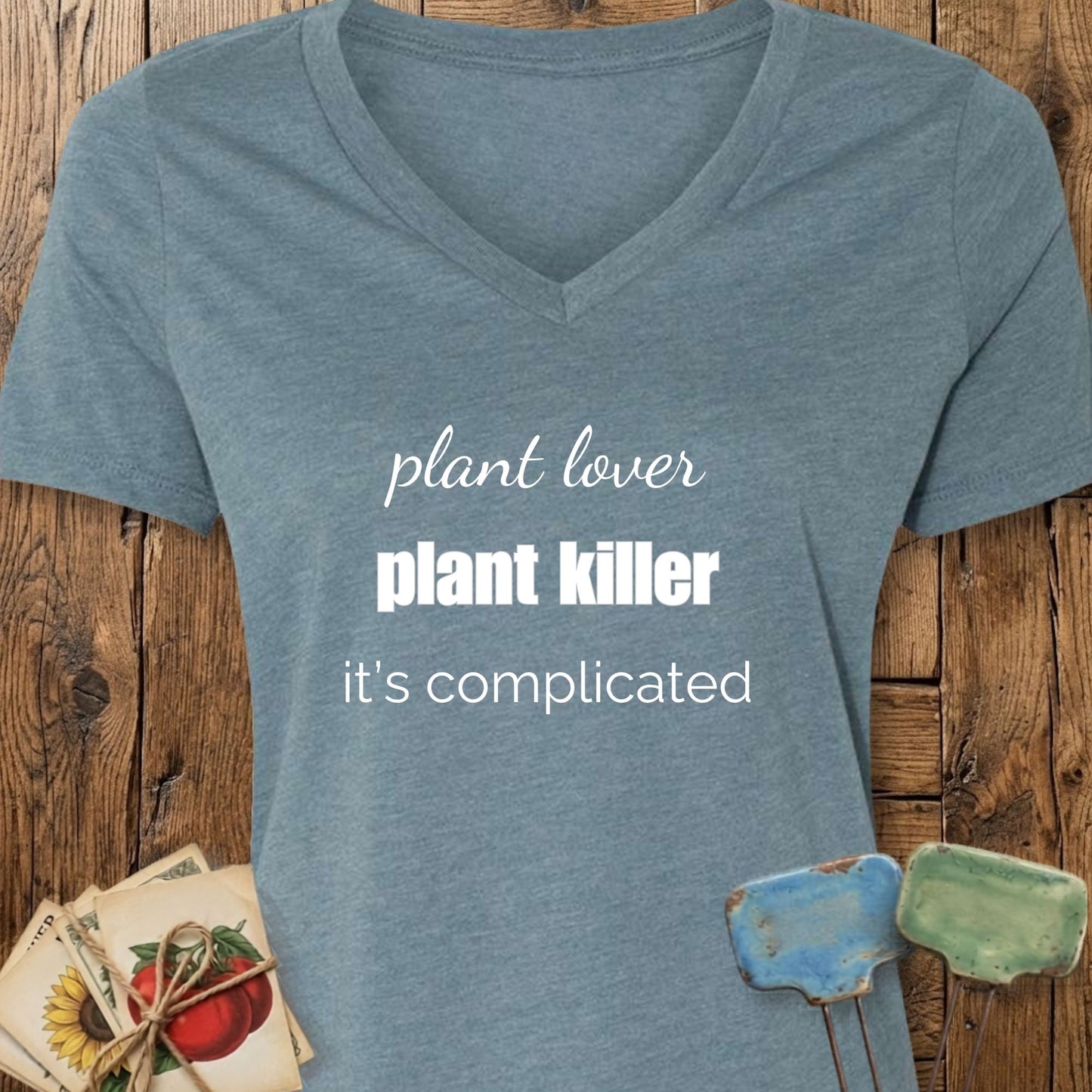 Printify T-Shirt Heather Slate / S It's Complicated V-Neck