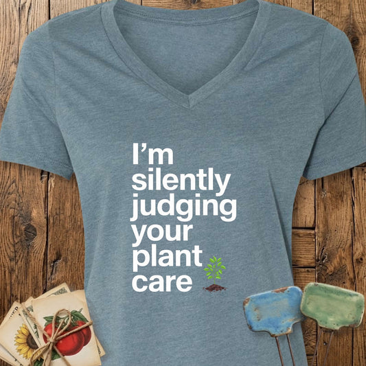 Printify T-Shirt Heather Slate / S Silently Judging V-Neck