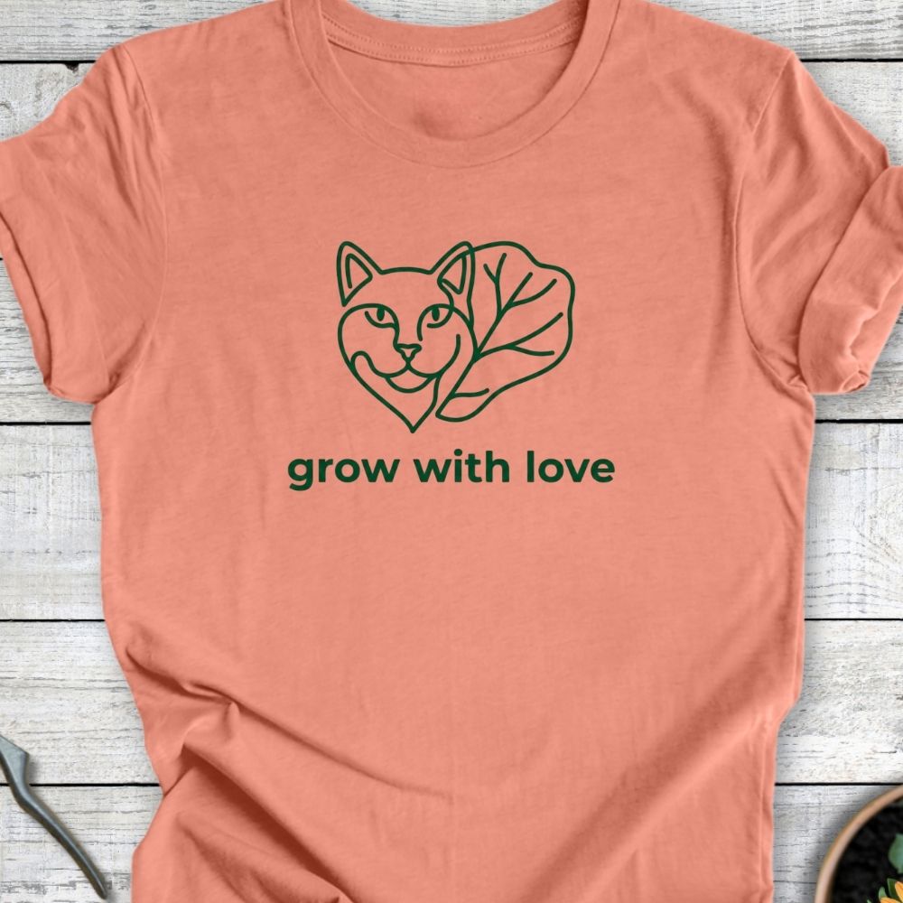 Printify T-Shirt Heather Sunset / S Cat Love T-Shirt