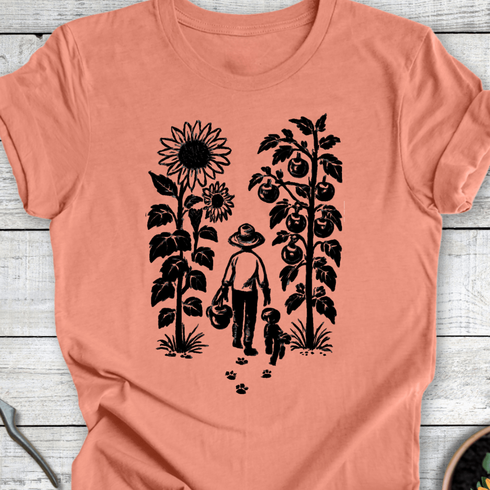 Printify T-Shirt Heather Sunset / S Into the Garden...