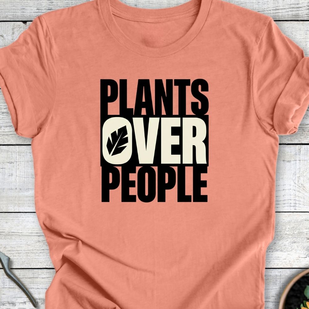 Printify T-Shirt Heather Sunset / S Plants Over People T-Shirt