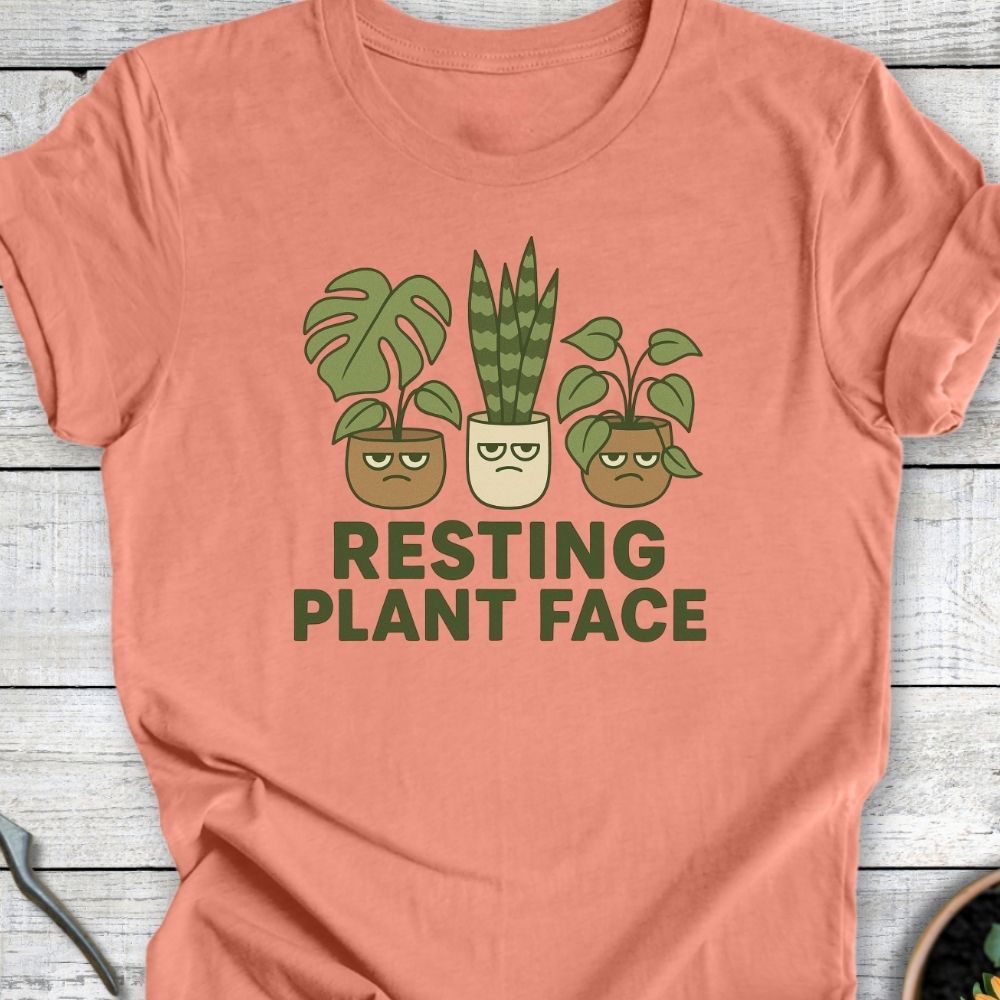 Printify T-Shirt Heather Sunset / S Resting Plant Face