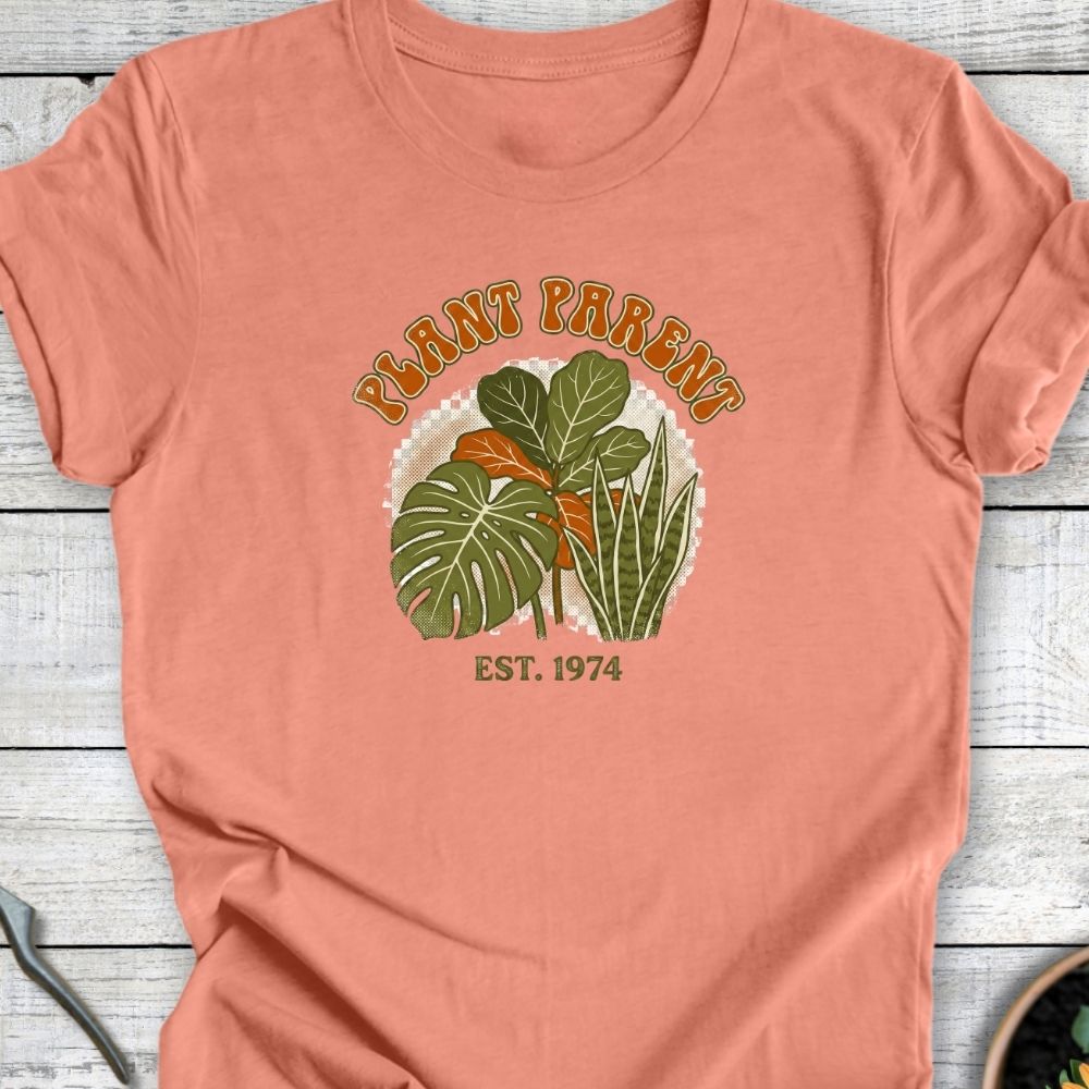 Printify T-Shirt Heather Sunset / S Retro Plant Parent T-Shirt