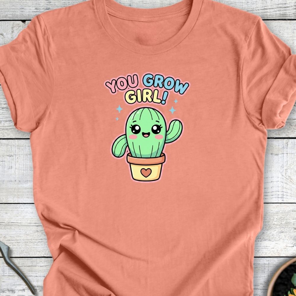 Printify T-Shirt Heather Sunset / S You Grow Girl T-Shirt