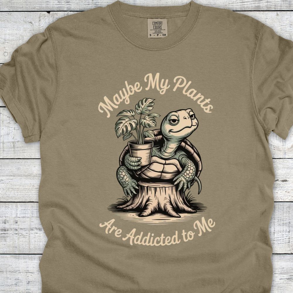 Printify T-Shirt Khaki / S Maybe My Plants...