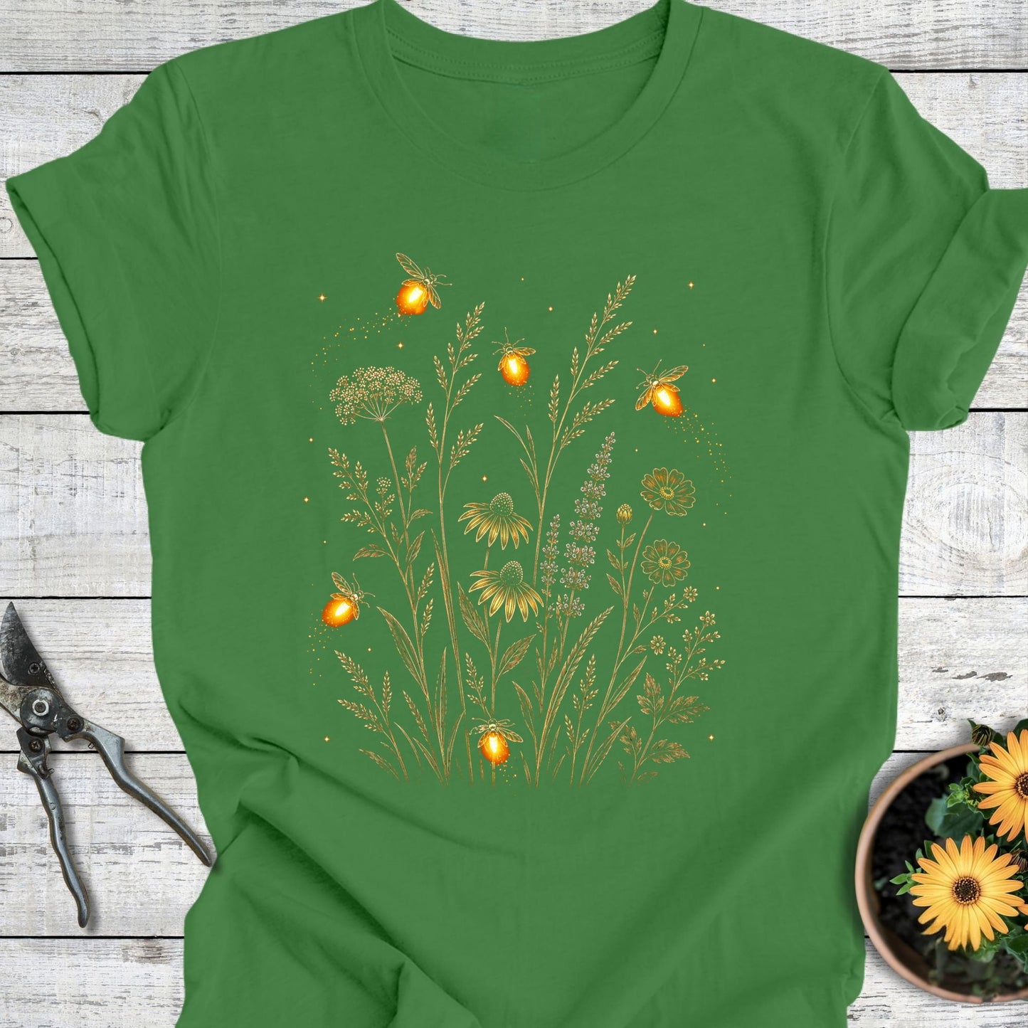 Printify T-Shirt Leaf / S Firefly Garden T-Shirt
