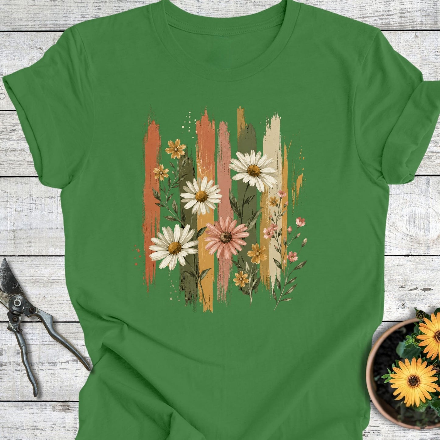 Printify T-Shirt Leaf / S Painted Wildflowers T-Shirt