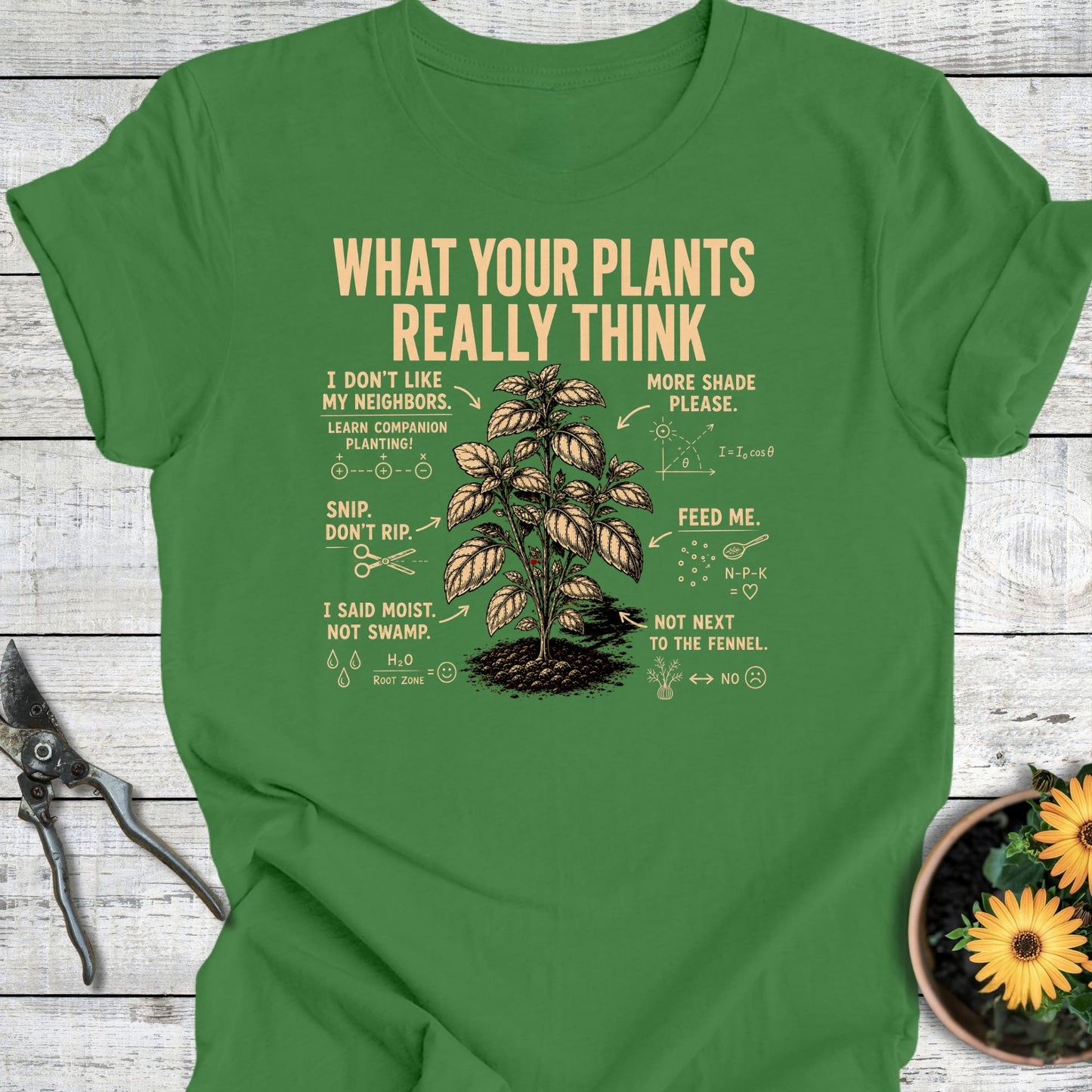 Printify T-Shirt Leaf / S Plants Think T-Shirt