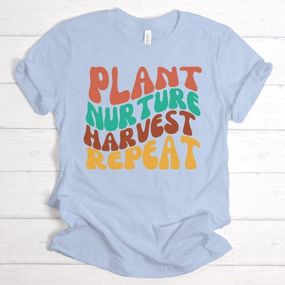 Printify T-Shirt Light Blue / XS Plant Harvest Nurture Repeat Unisex Jersey Short Sleeve Tee