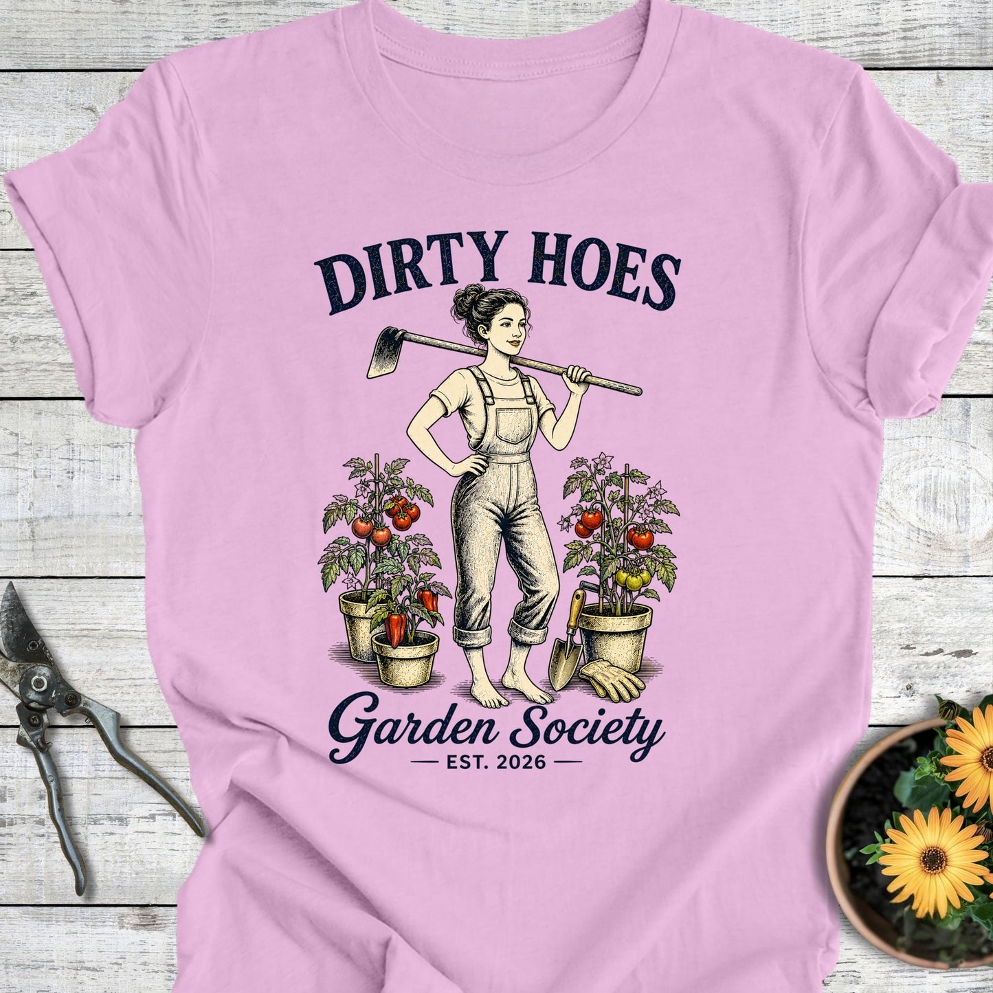 Printify T-Shirt Lilac / S Dirty Hoes Garden Society T-Shirt