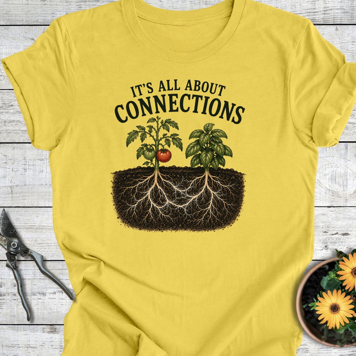 Printify T-Shirt Maize Yellow / S Connections T-Shirt
