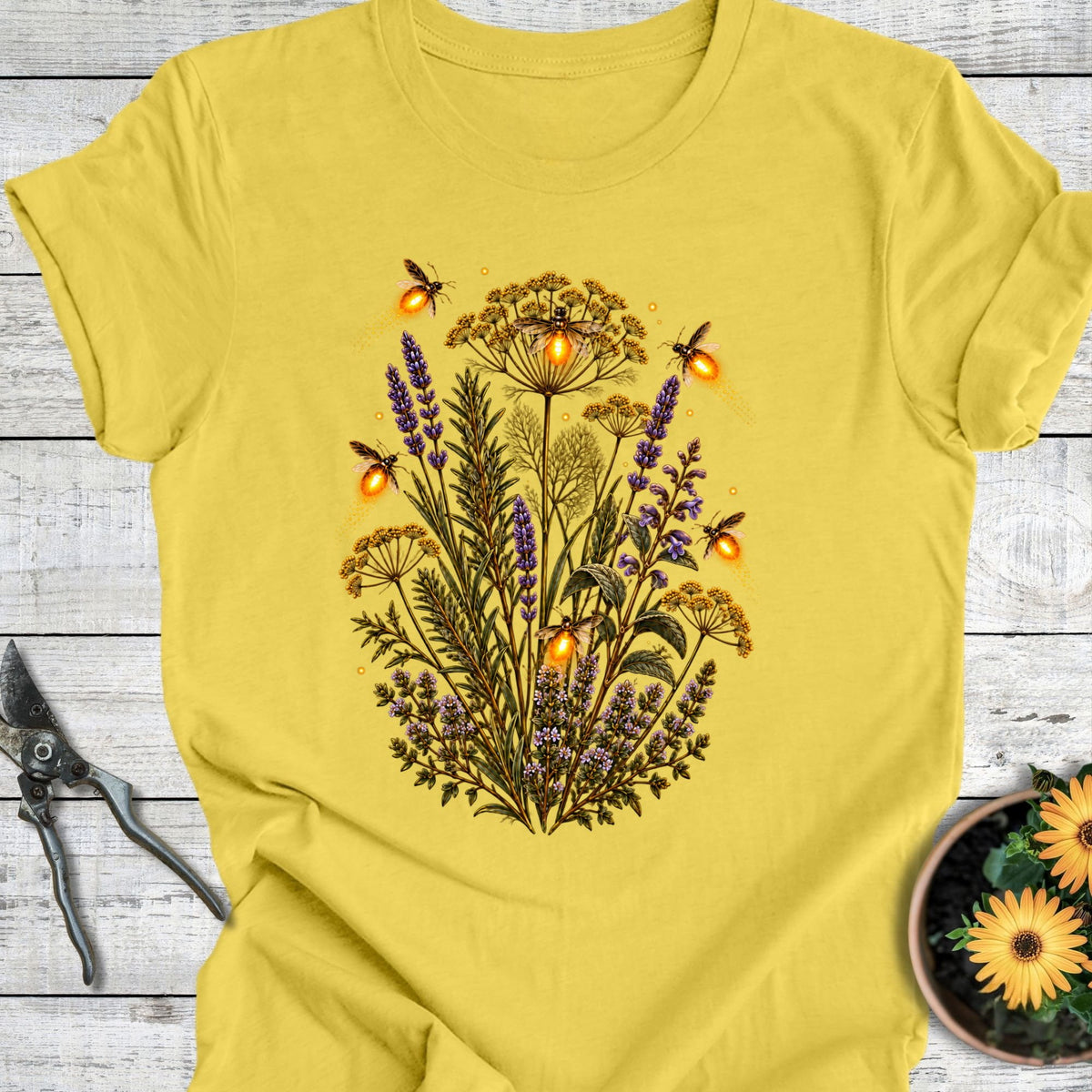 Printify T-Shirt Maize Yellow / S Garden After Dark T-Shirt