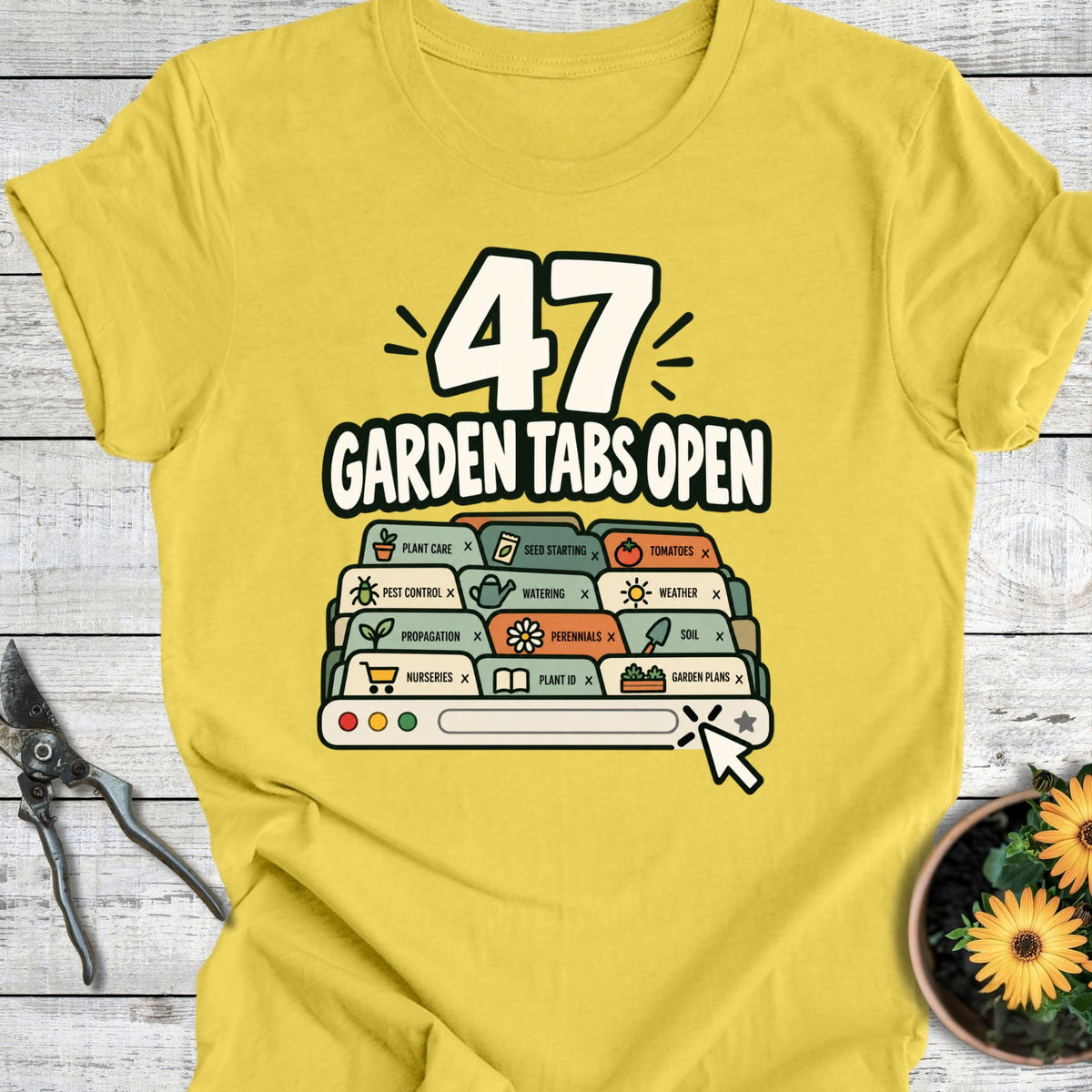 Printify T-Shirt Maize Yellow / S Garden Tabs T-Shirt