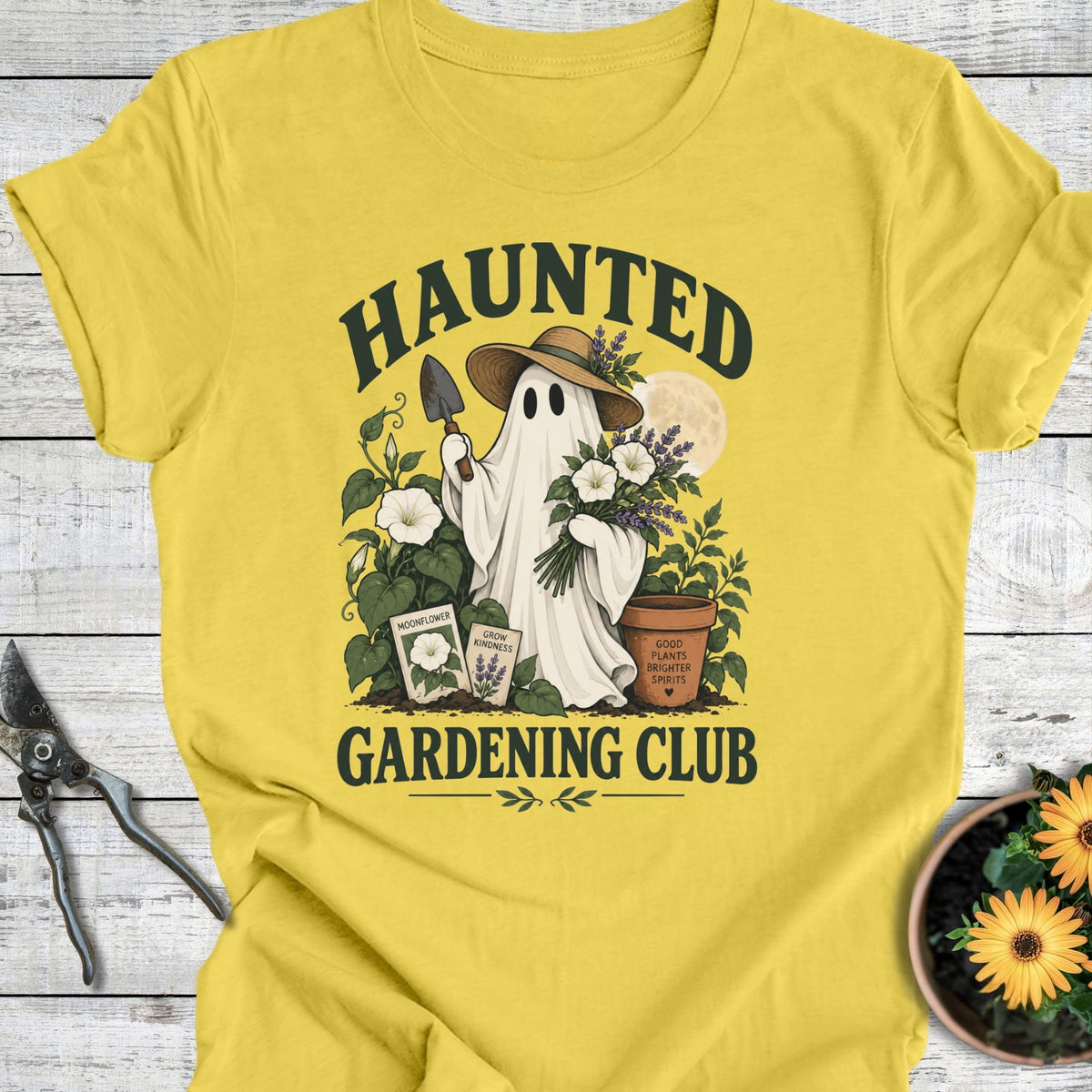 Printify T-Shirt Maize Yellow / S Haunted Club T-Shirt