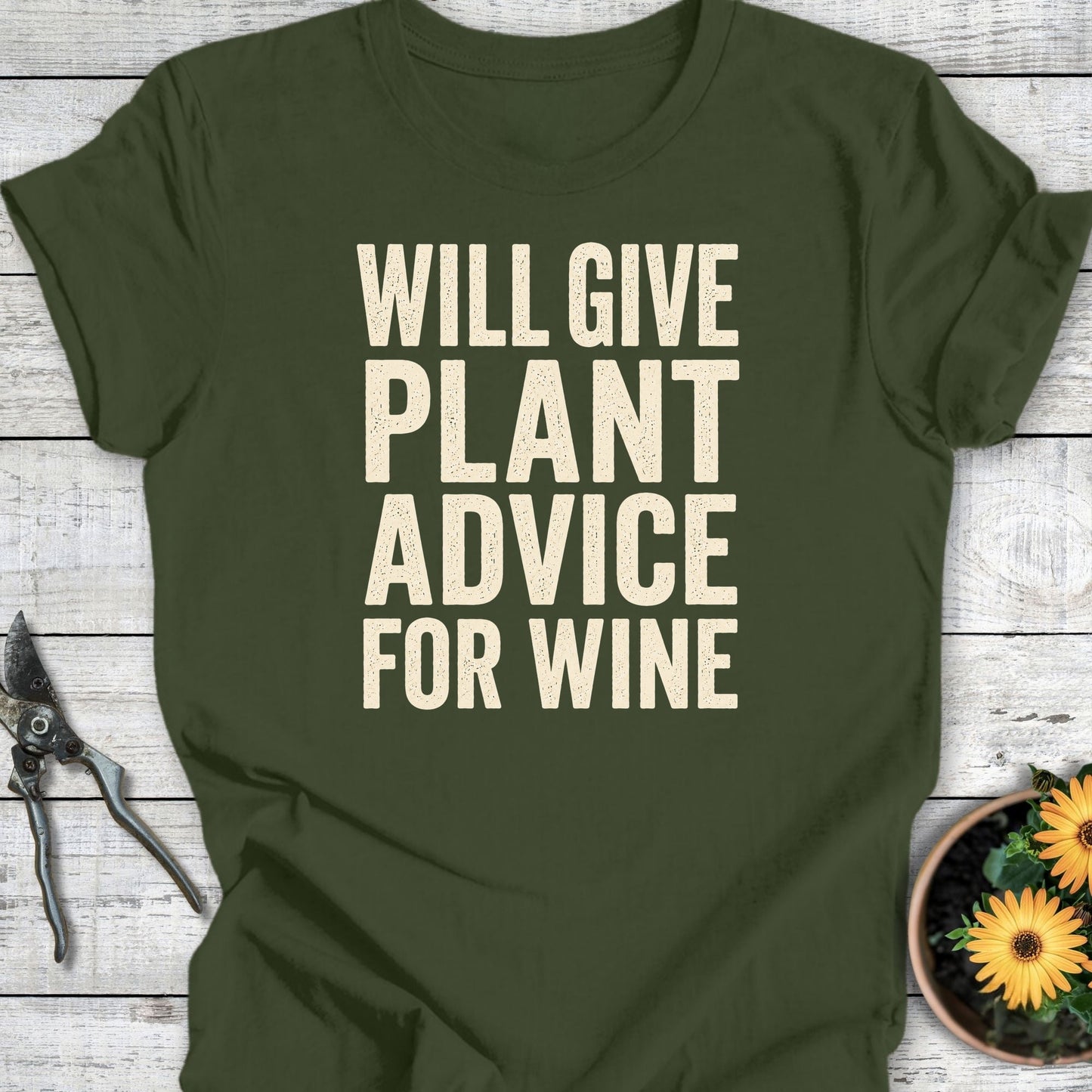 Printify T-Shirt Military Green / S Advice for Wine T-Shirt