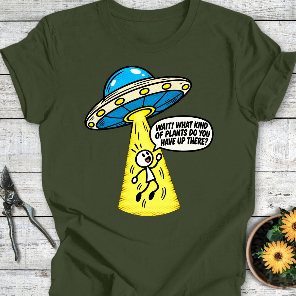 Printify T-Shirt Military Green / S Alien Plant Life T-Shirt