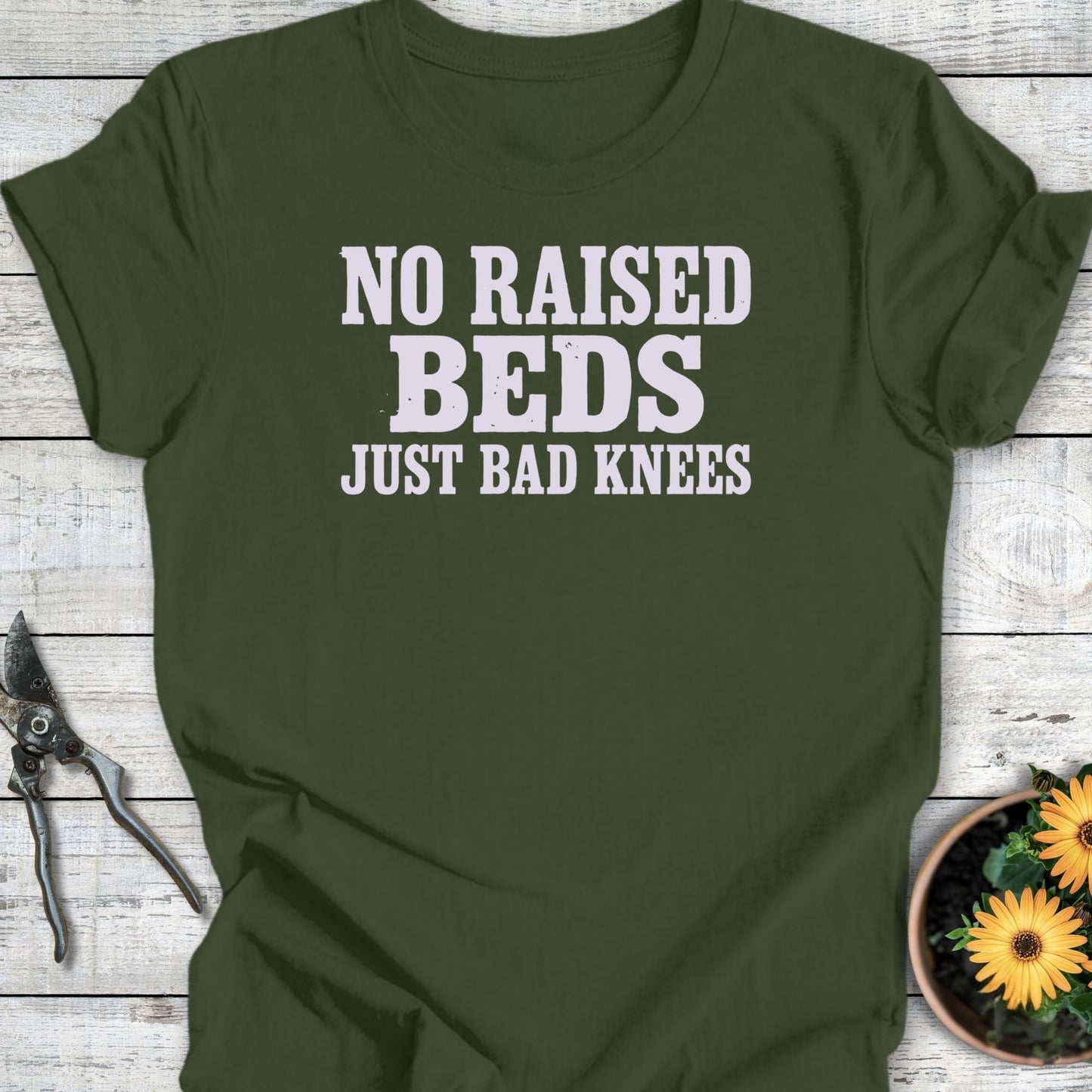 Printify T-Shirt Military Green / S Bad Knees T-Shirt