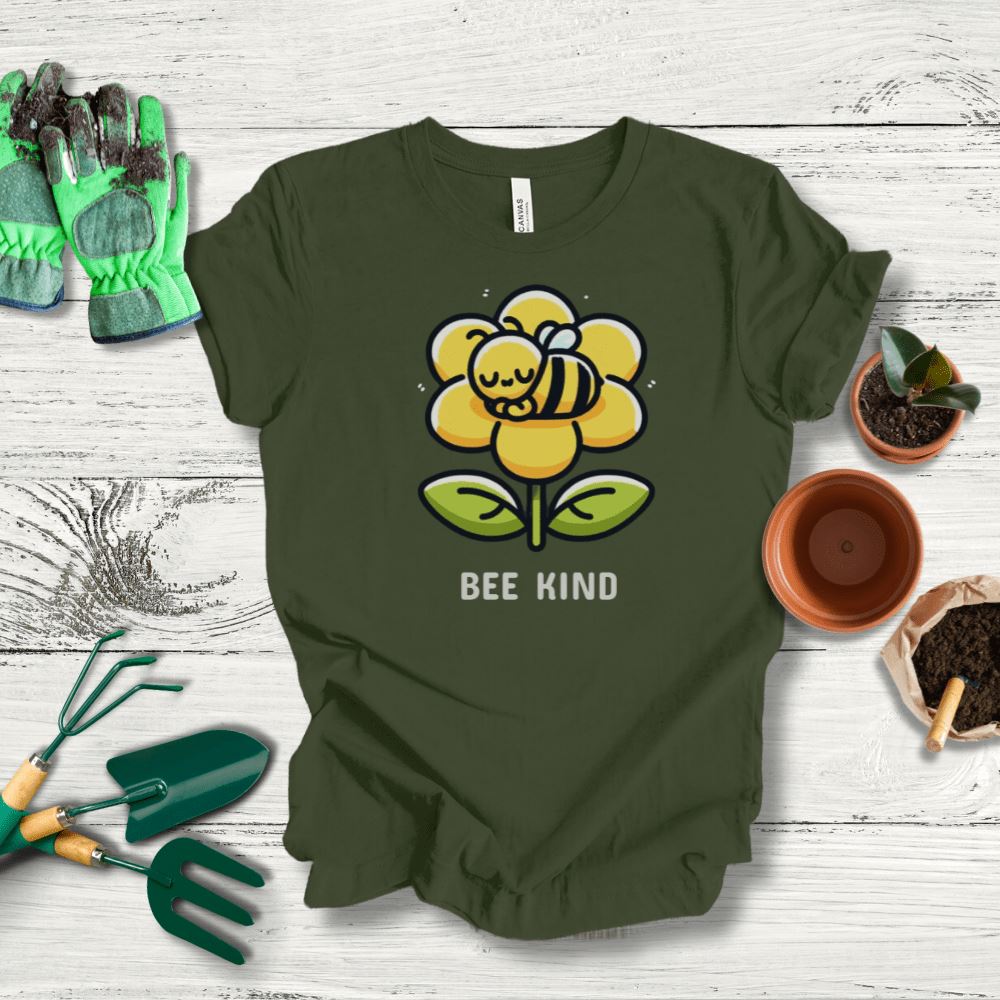 Printify T-Shirt Military Green / S Bee Kind T-Shirt