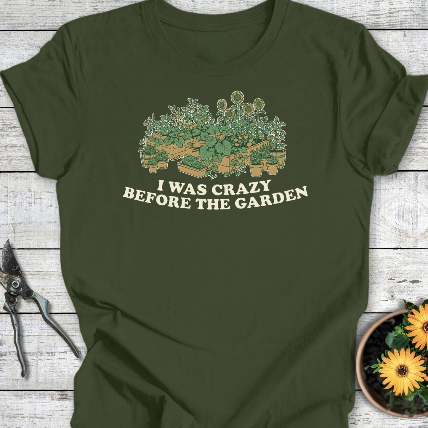 Printify T-Shirt Military Green / S Before the Garden T-Shirt
