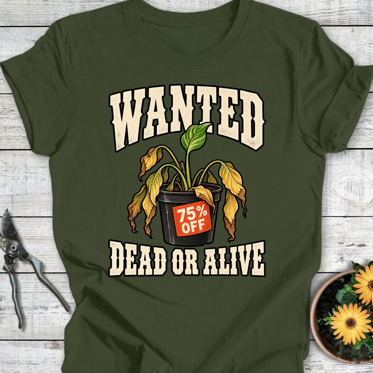 Printify T-Shirt Military Green / S Dead or Alive T-Shirt