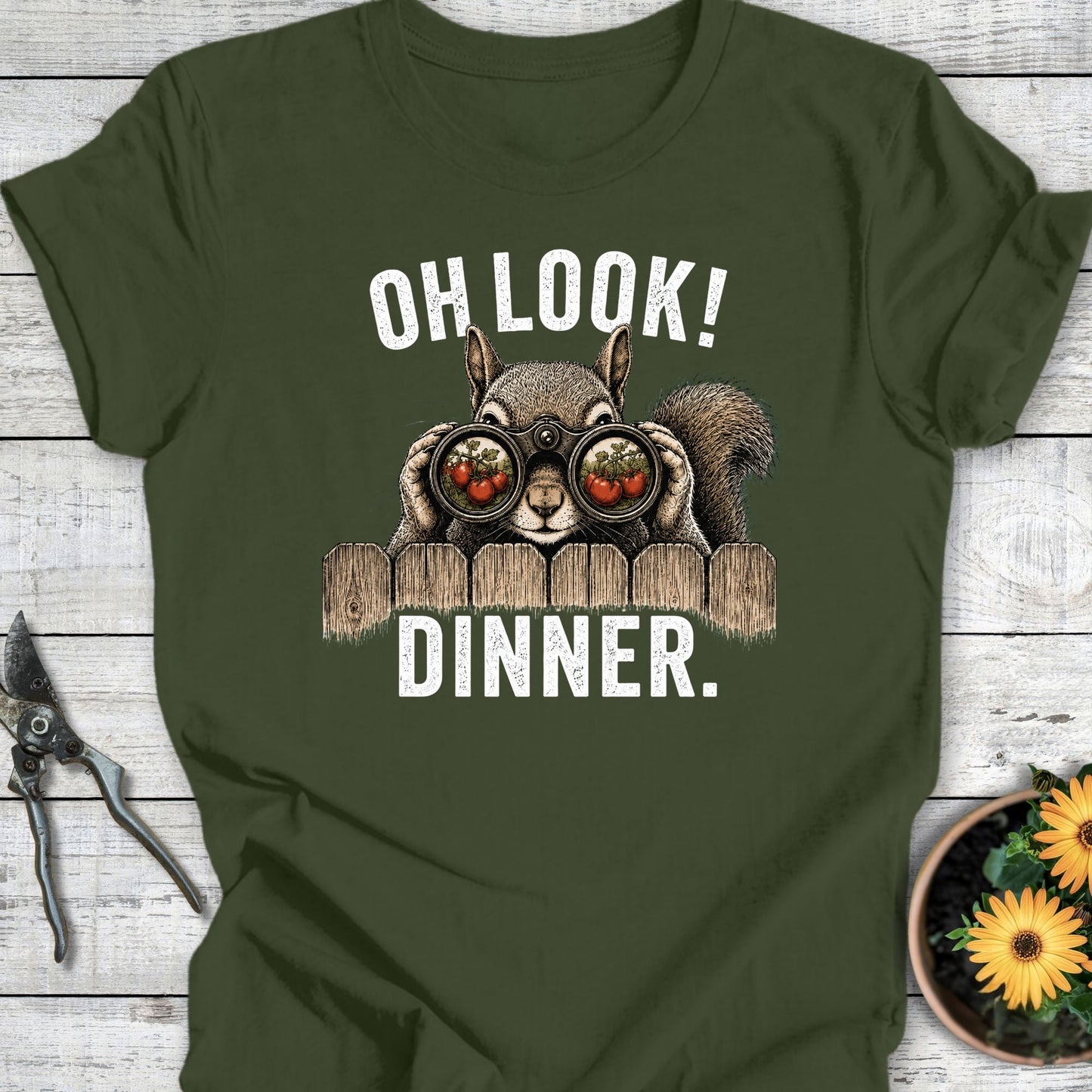 Printify T-Shirt Military Green / S Dinner T-Shirt