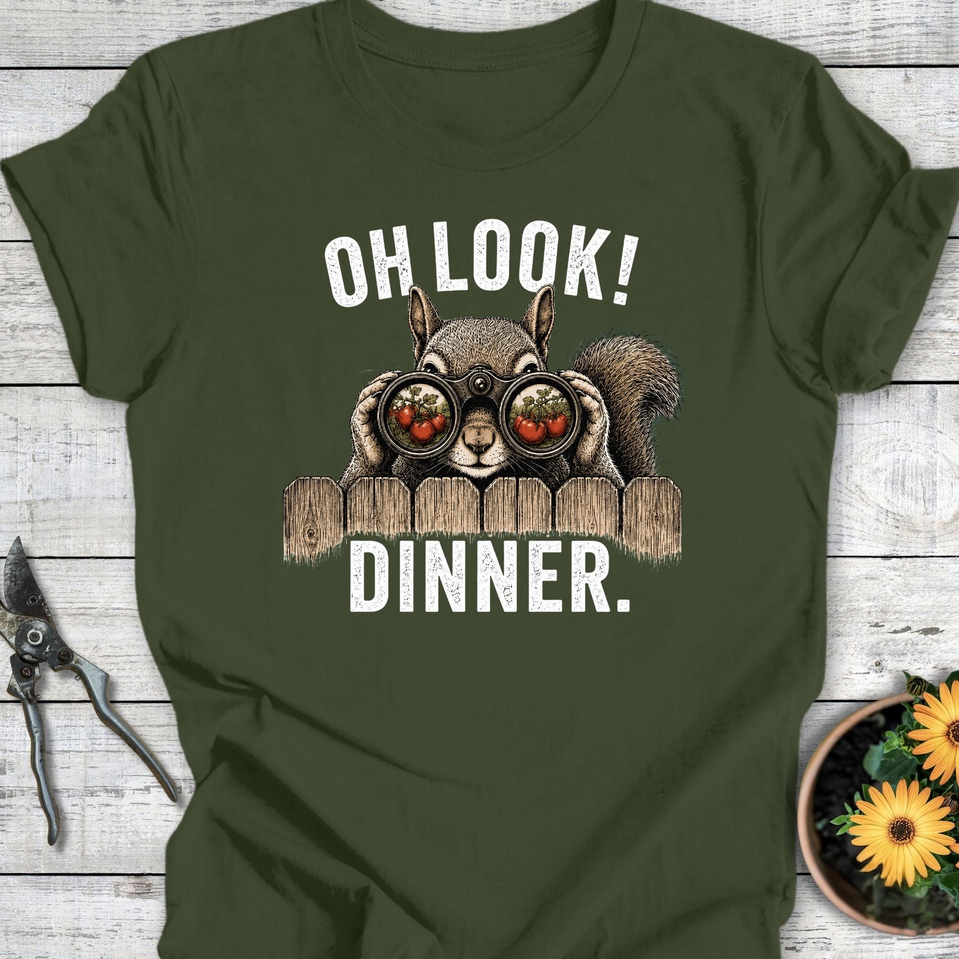 Printify T-Shirt Military Green / S Dinner T-Shirt