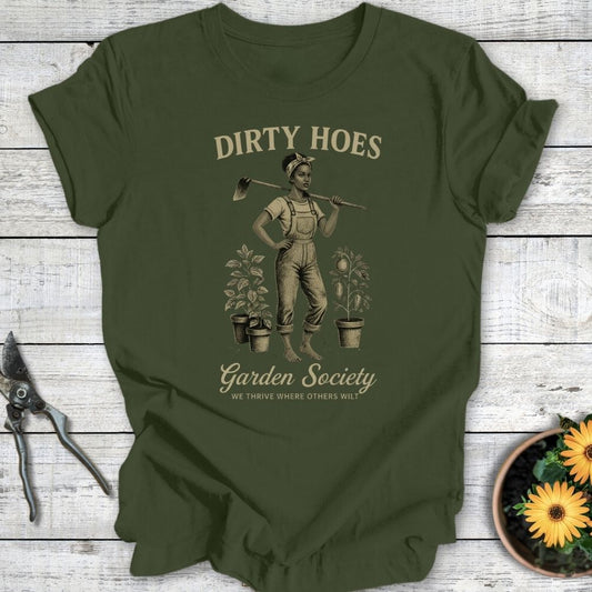 Printify T-Shirt Military Green / S Dirty Hoes v2