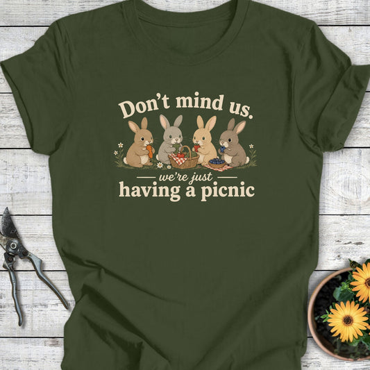 Printify T-Shirt Military Green / S Don't Mind Us T-Shirt