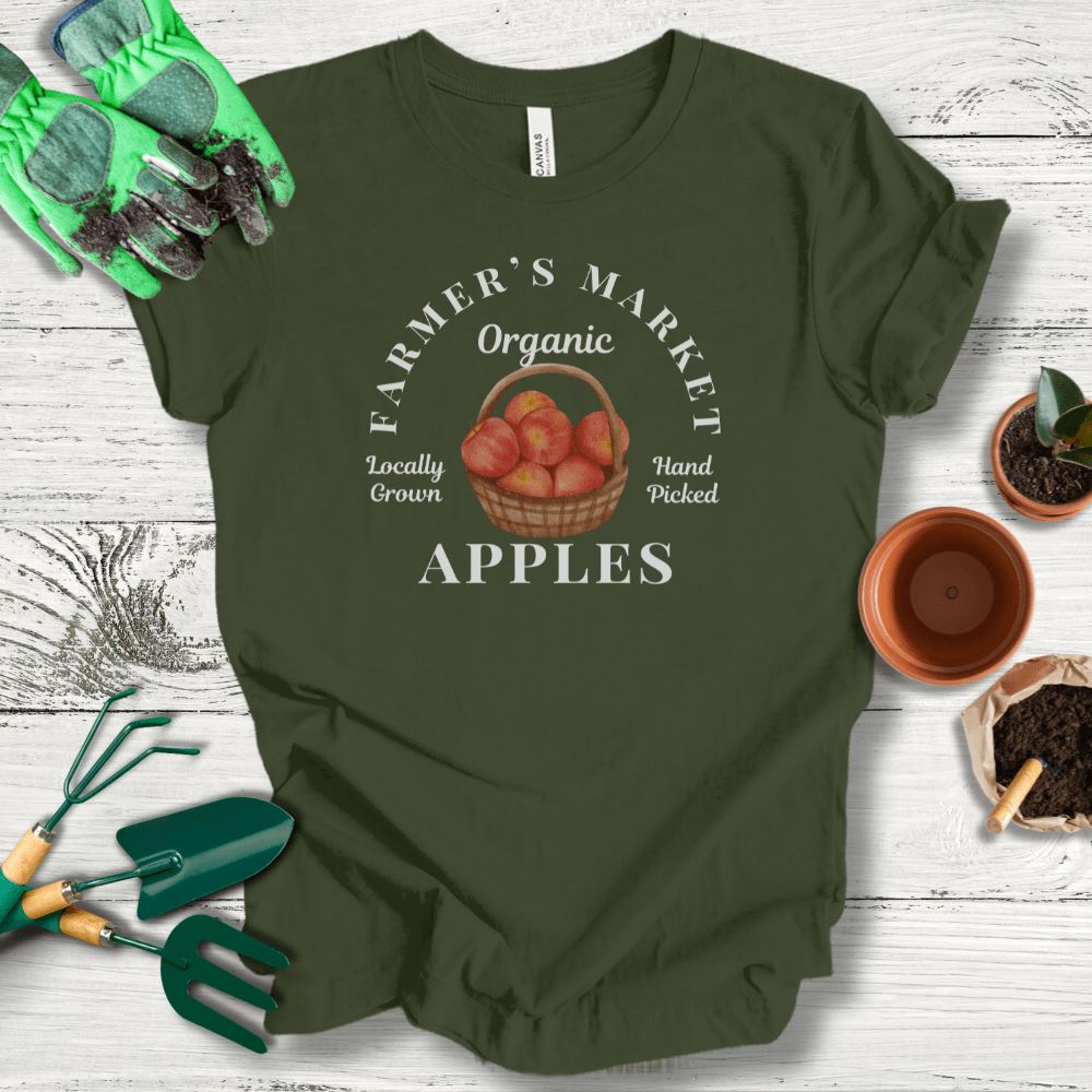 Printify T-Shirt Military Green / S Farmer's Market Apples