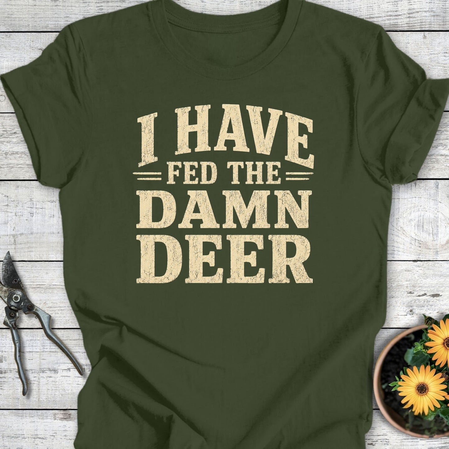 Printify T-Shirt Military Green / S Fed the Deer T-Shirt