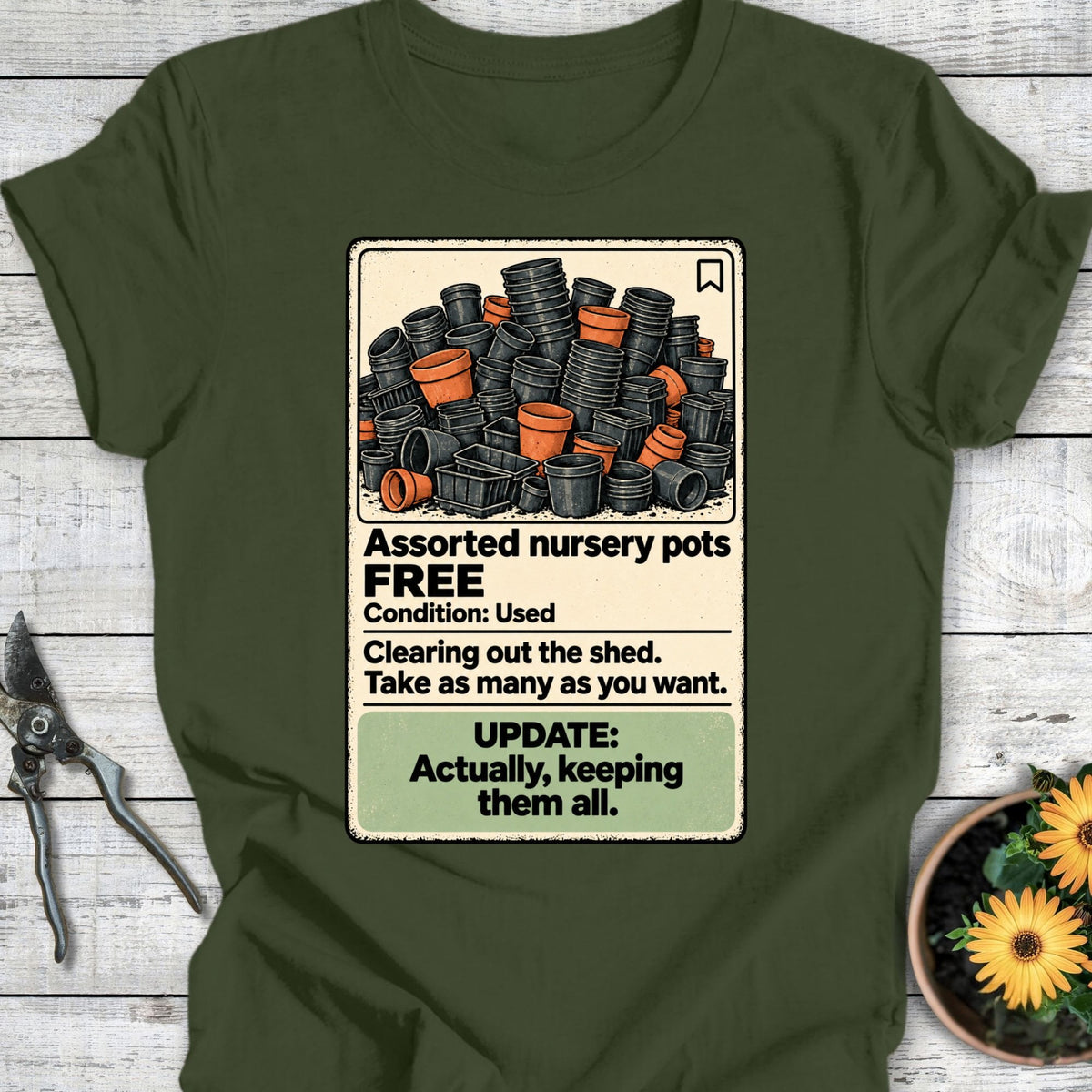 Printify T-Shirt Military Green / S Free to Pickup T-Shirt