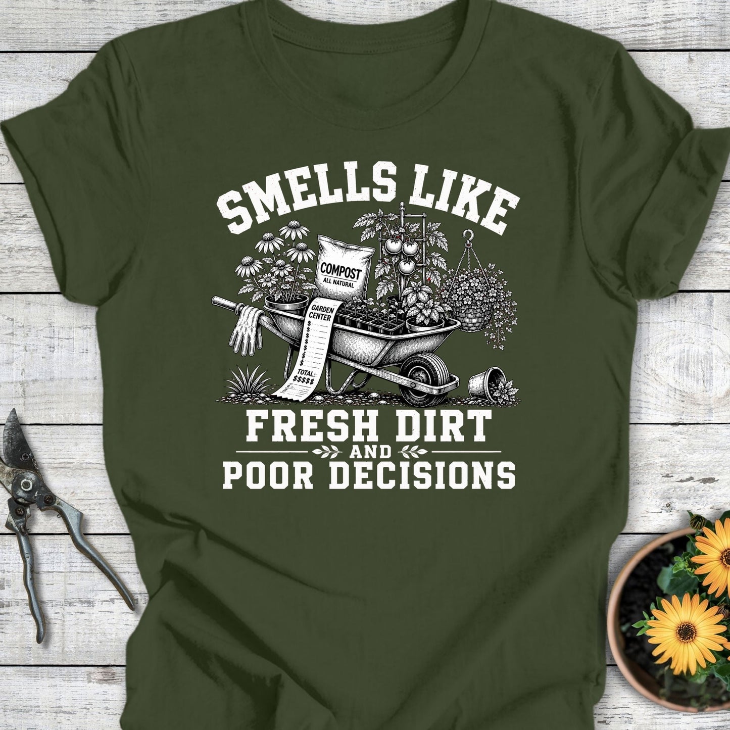 Printify T-Shirt Military Green / S Fresh Dirt T-Shirt