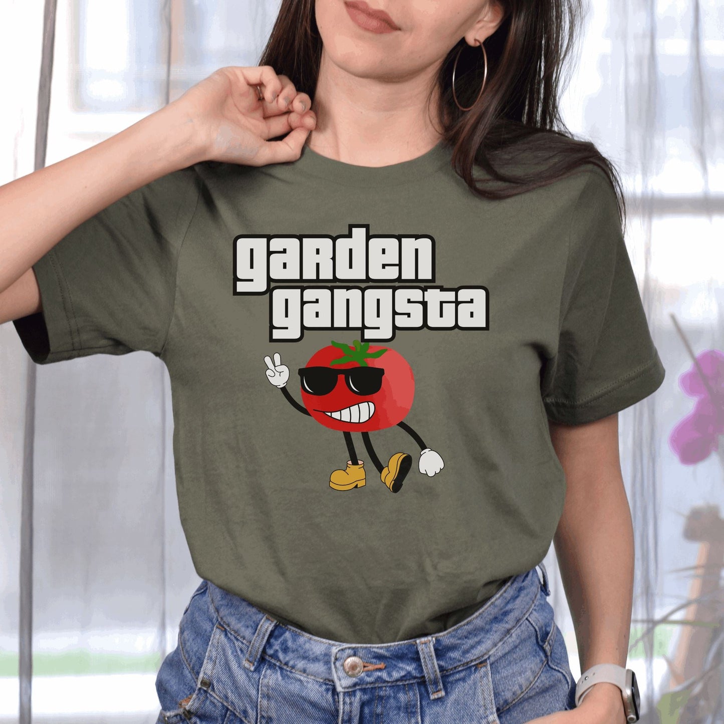 Printify T-Shirt Military Green / S Garden Gangsta T-Shirt