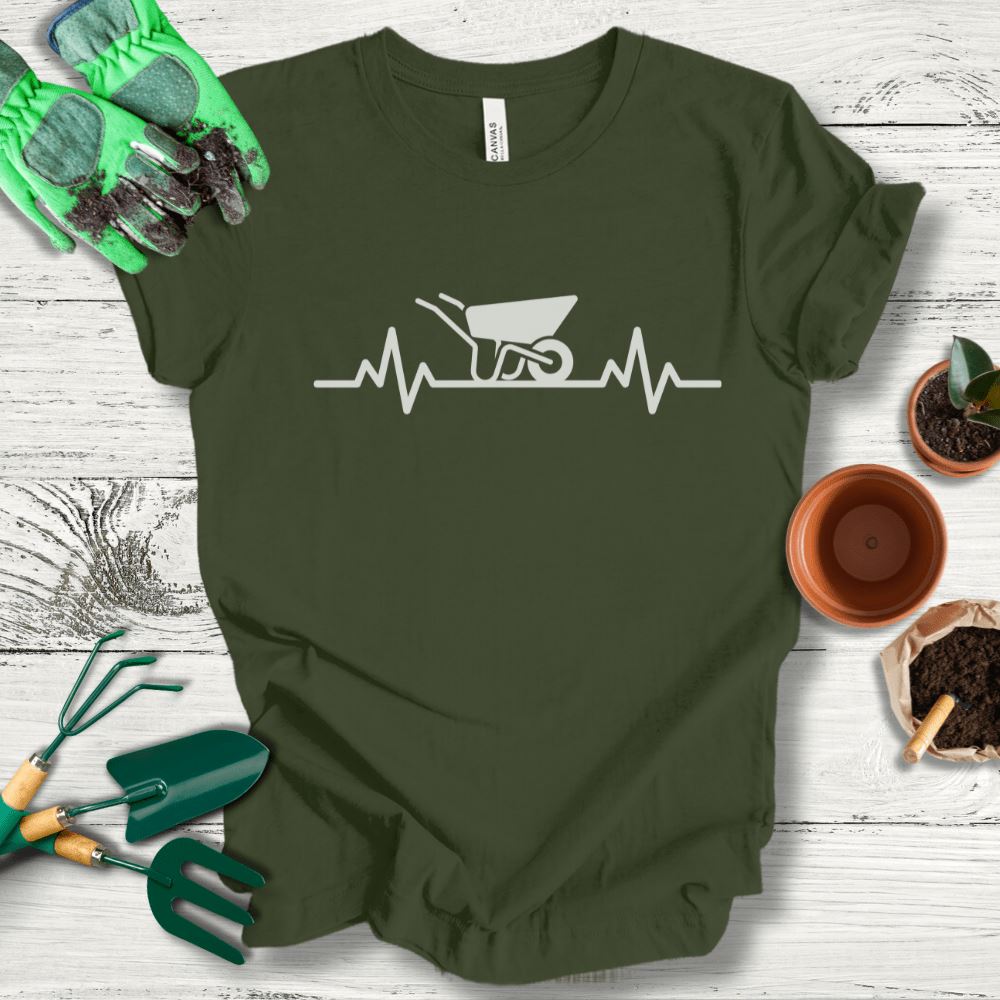 Printify T-Shirt Military Green / S Garden Heartbeat