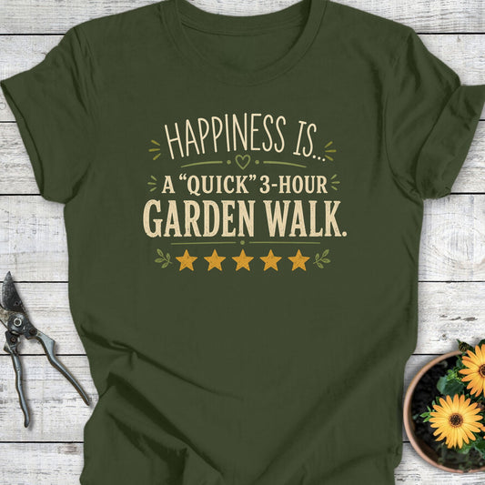 Printify T-Shirt Military Green / S Garden Walk T-Shirt
